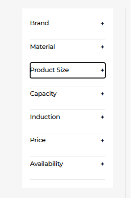 Filters on Search or Collection page