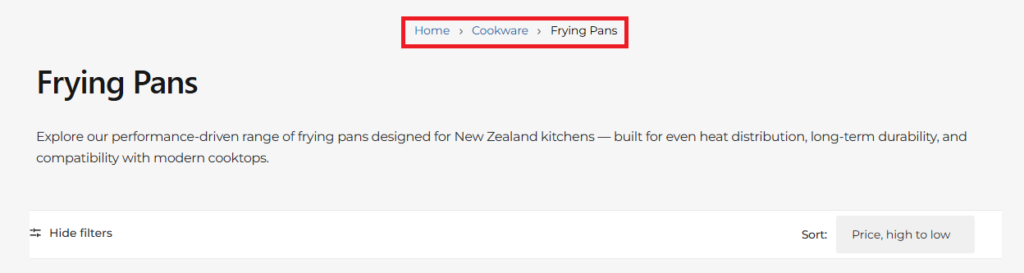 Sub Collection Level 1 Breadcrumb Example