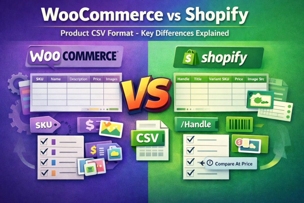 WooCommerce vs Shopify Product CSV Format Key Differences Explained